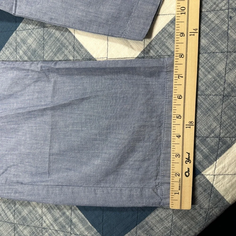 IZOD Mens Lightweight Chambray Pants Stretch Straight Leg Blue 34x30